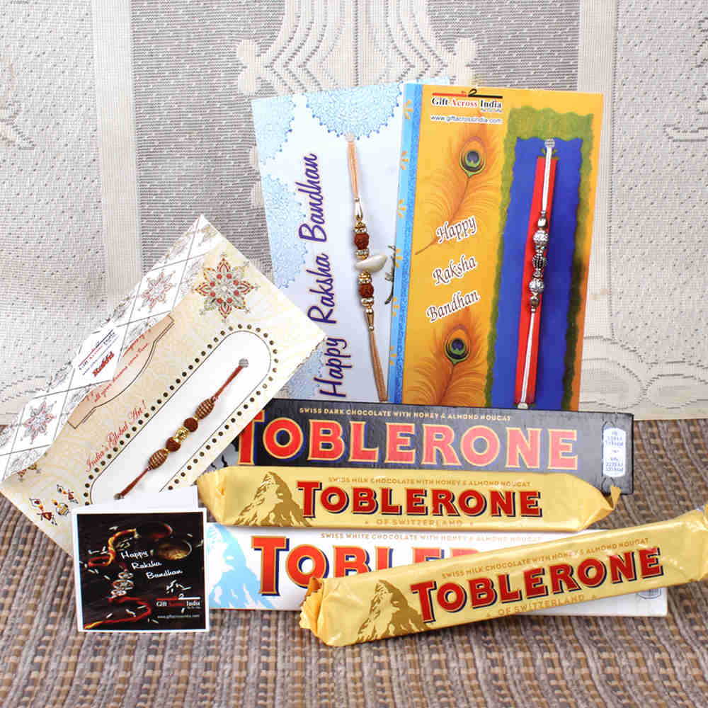 Mix Toblerone Chocolate with Three Rakhi