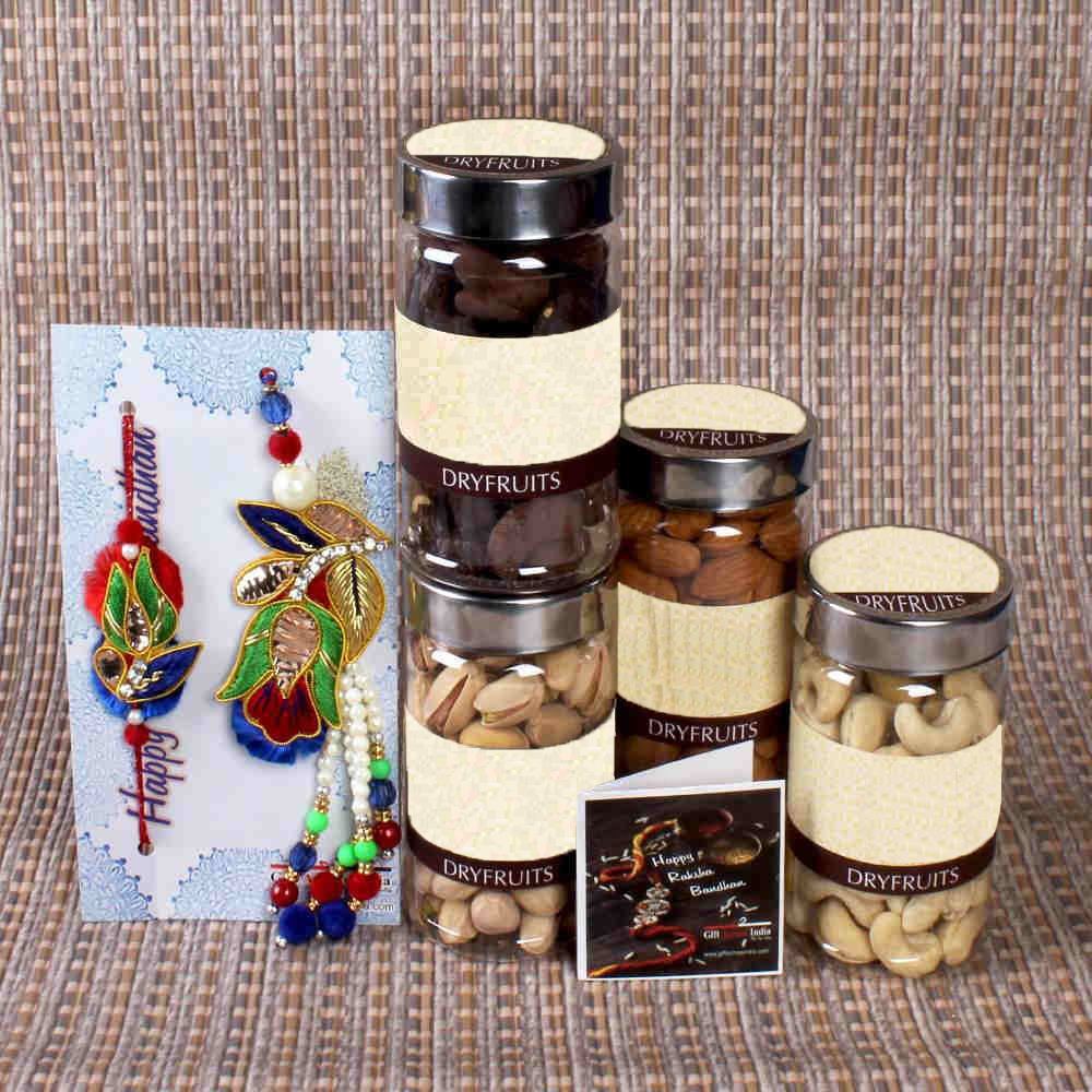 Assorted Dry Fruits with Bhaiya Bhabhi Rakhi