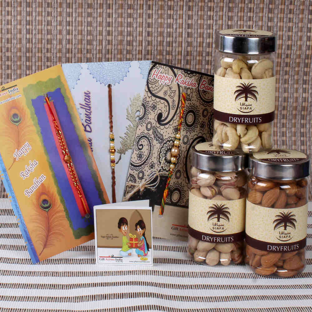 Special Rakhi Threads with Siafa Dry Fruits