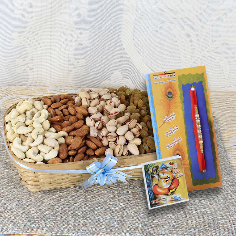  Rakhi with Healthy Nuts Basket