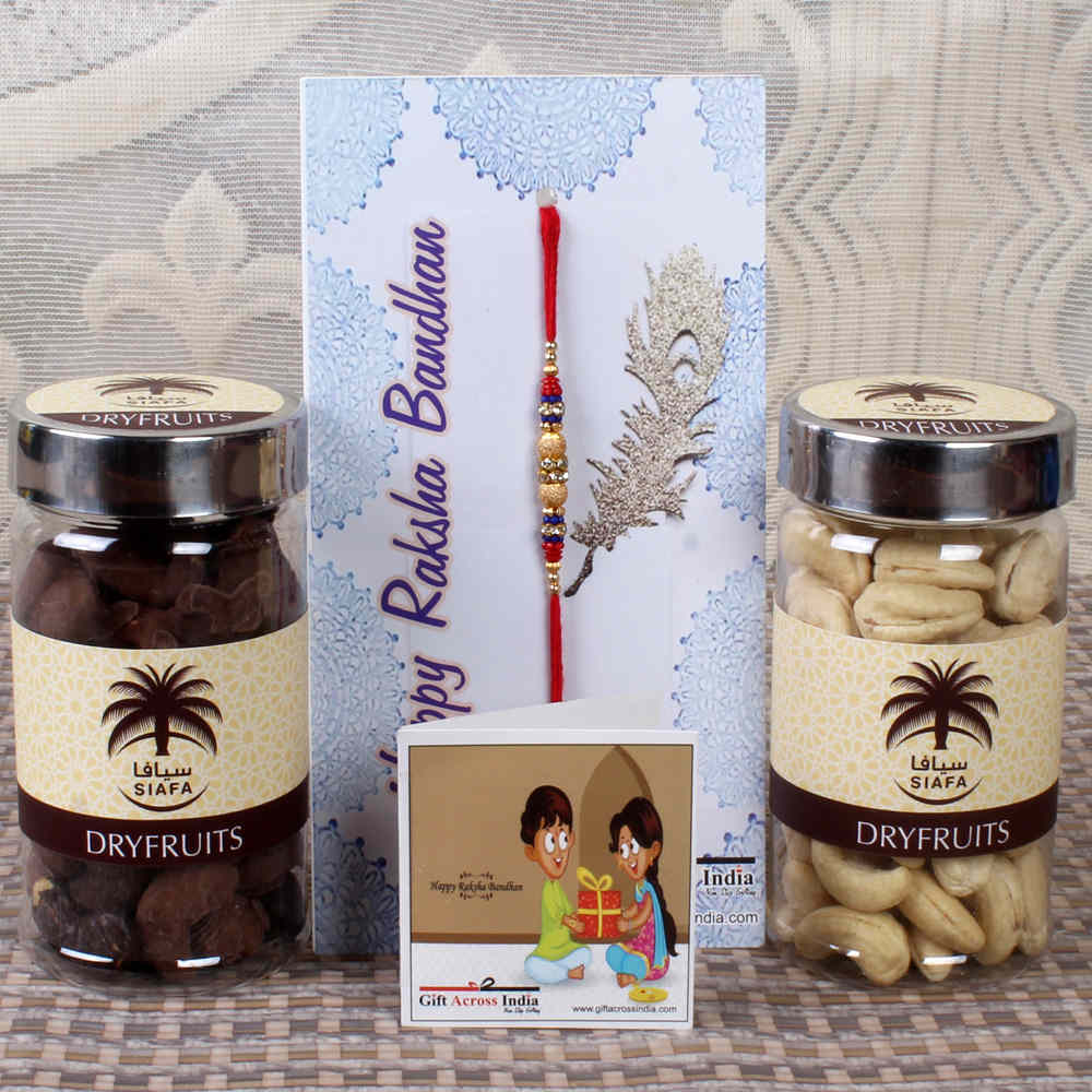 Designer Beads Rakhi with Assorted Cashew 