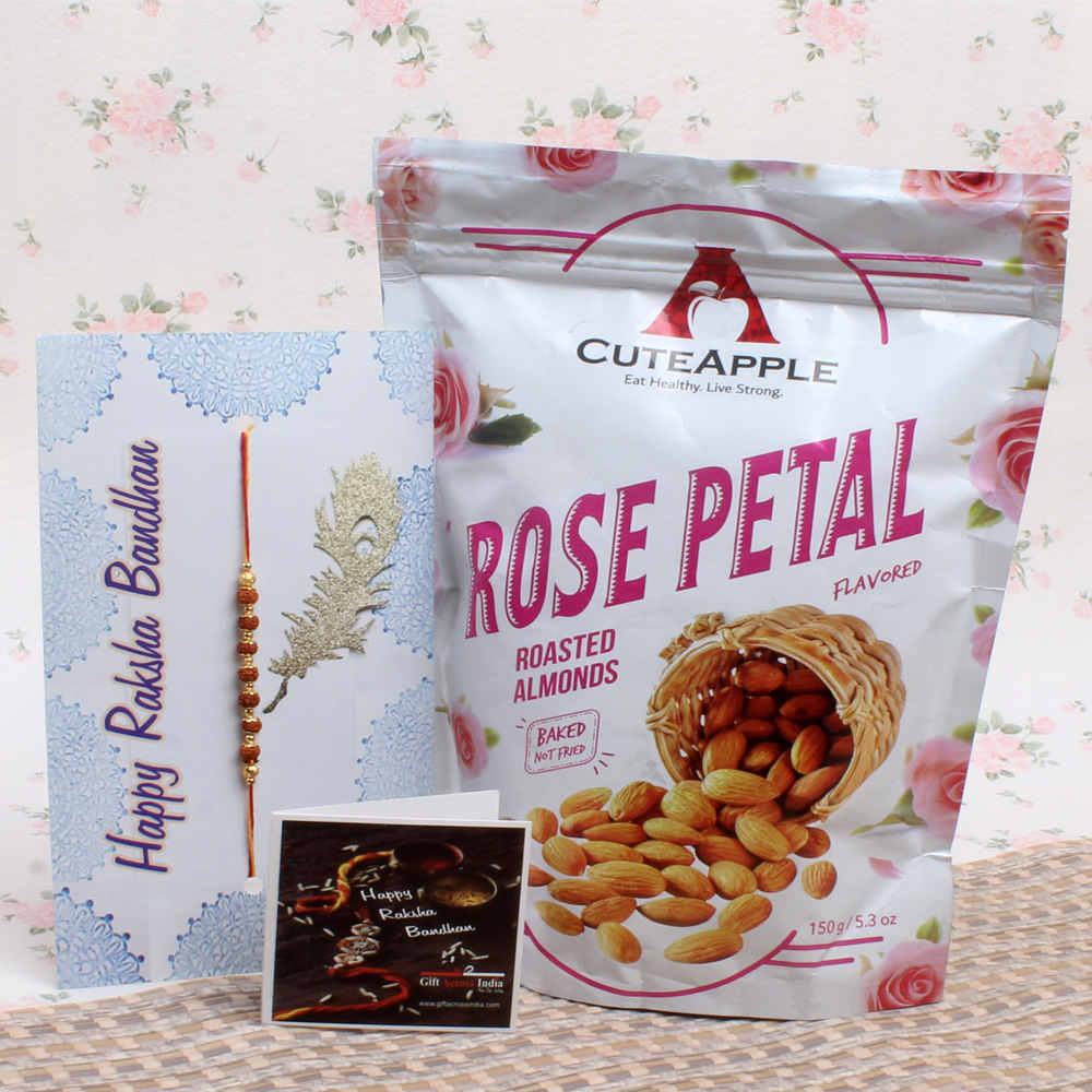 Rudraksha Rakhi with Rose Petal Roasted Almond