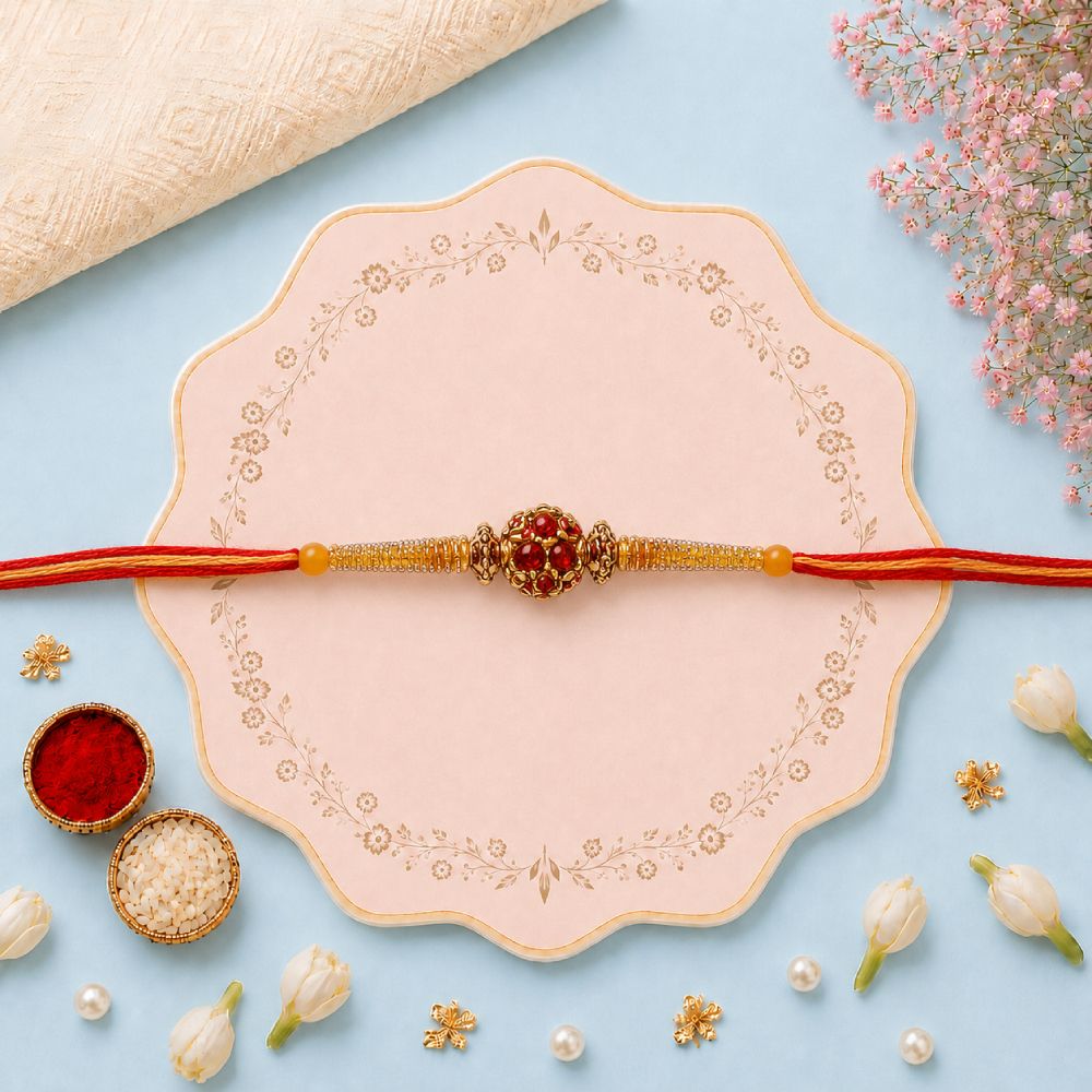 Simple Diamond Studded Rakhi