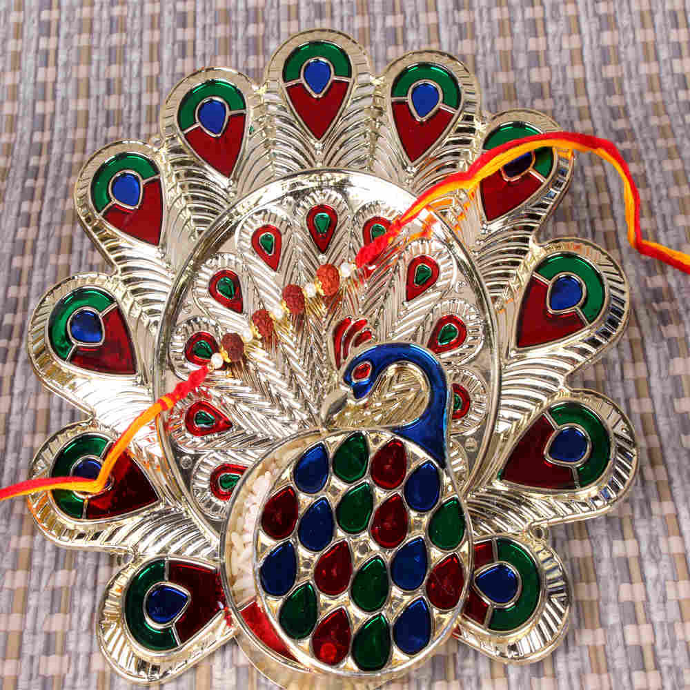 Meenakari Designer Thali with Rakhi