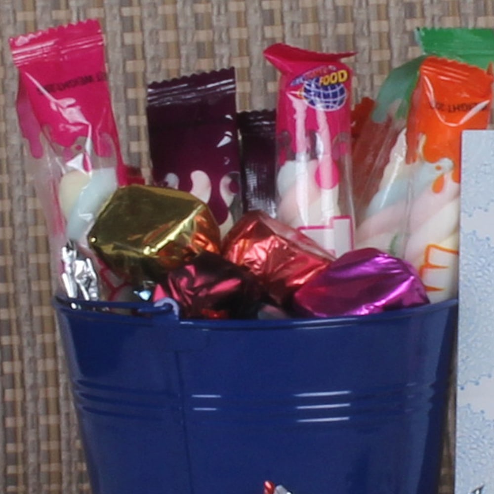 Rakhi Gift Basket of Chocolates and Marshmallow 