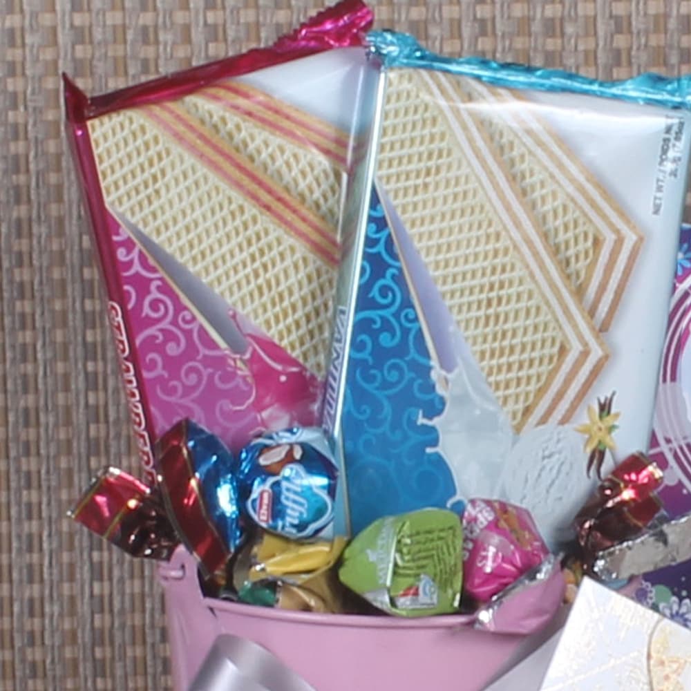 Rakhi Hamper of Wafers Biscuit and Truffle Chocolates