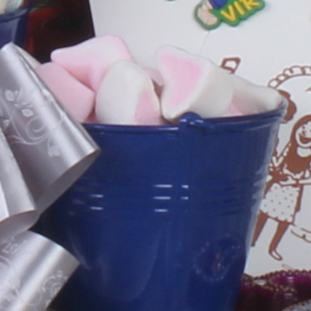 Rakhi Gift Buckets of Marshmallow and Chocolates 