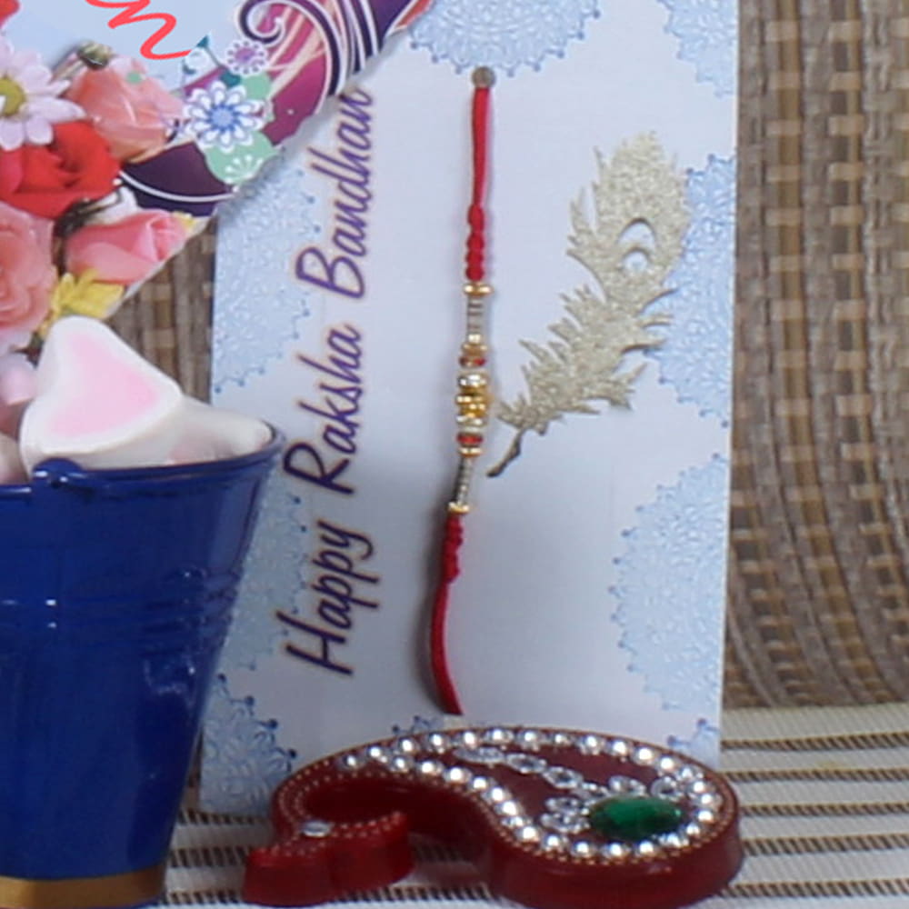 Rakhi Gift Buckets of Marshmallow and Chocolates 