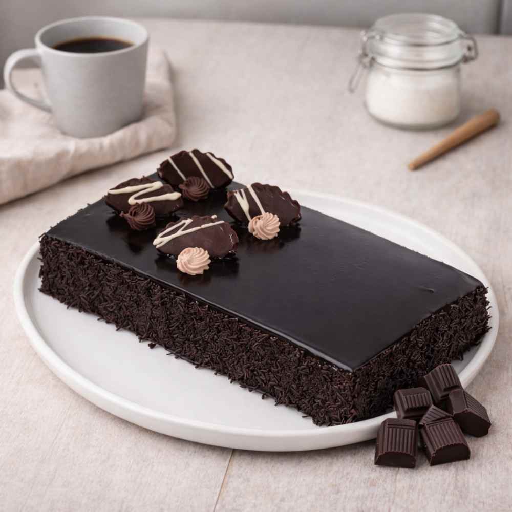 Square Truffle Chocolate Cake