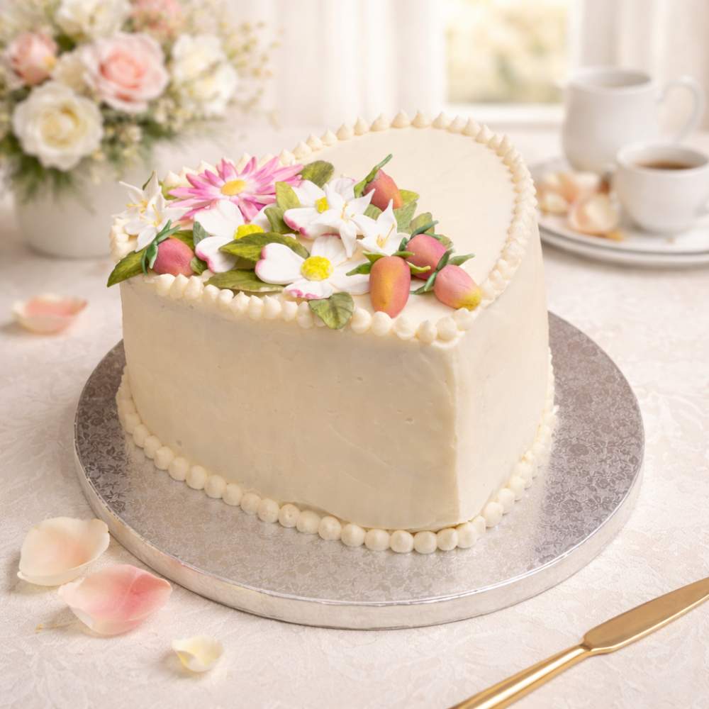 Heart Shape Vanilla Cake