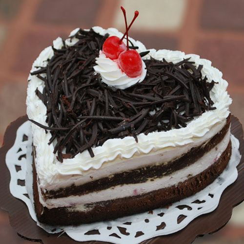 Lovely Heart shape Black Forest Cake