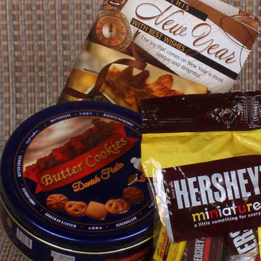 Imported Chocolates with Cookies Hamper New Year Gift