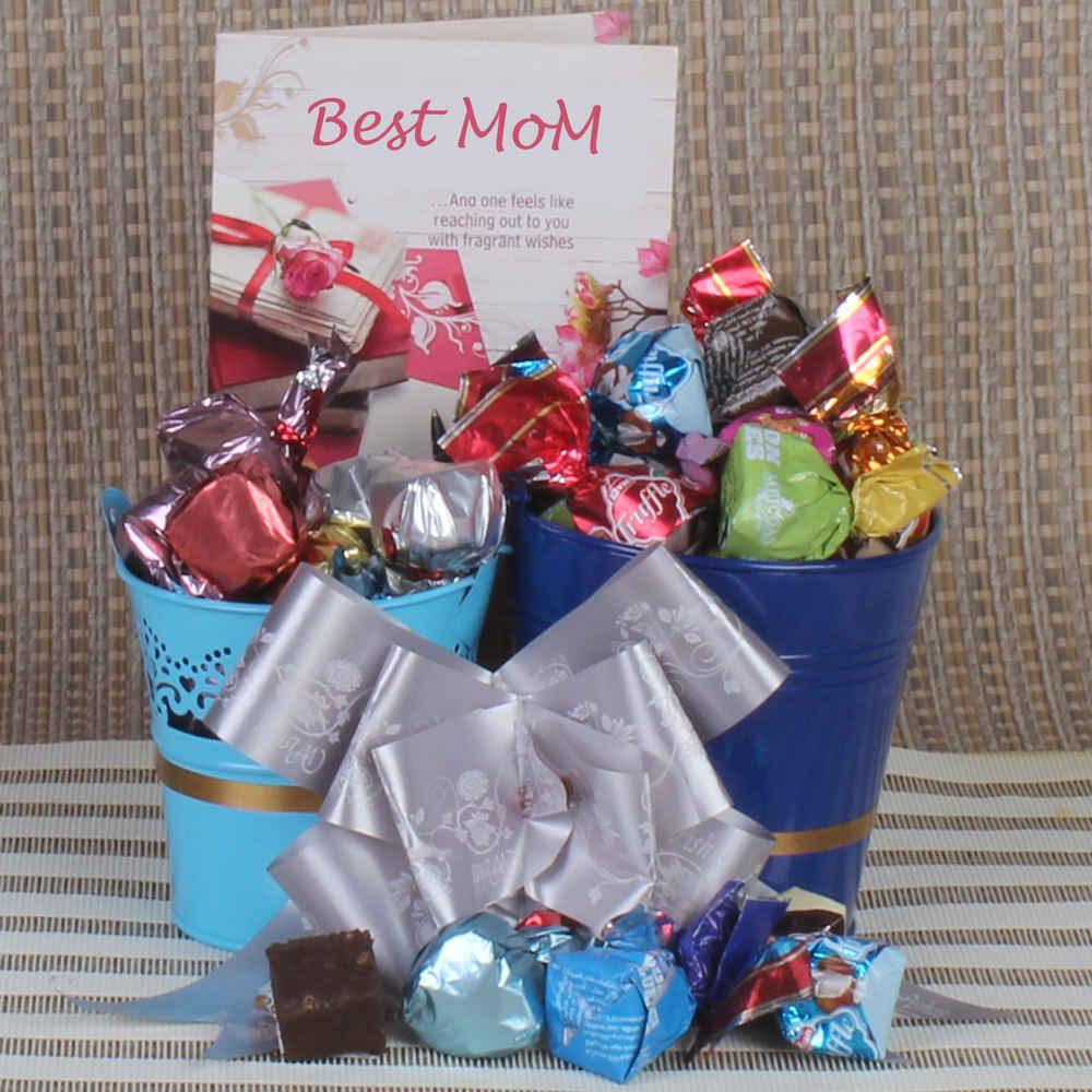 Assorted Home Made Chocolates for Mom with Greeting Card