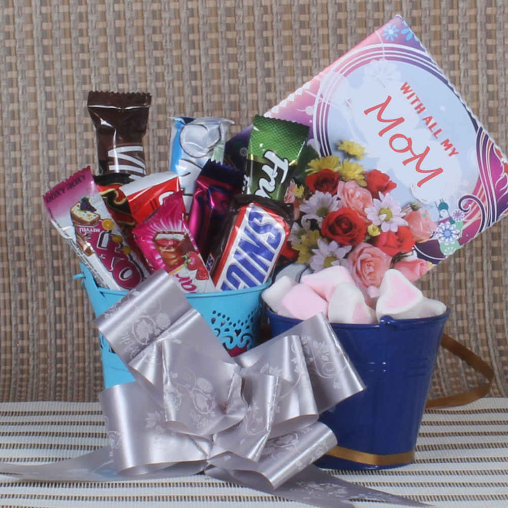 Assorted Imported Chocolates and Candies Bucket for Loving Mumma