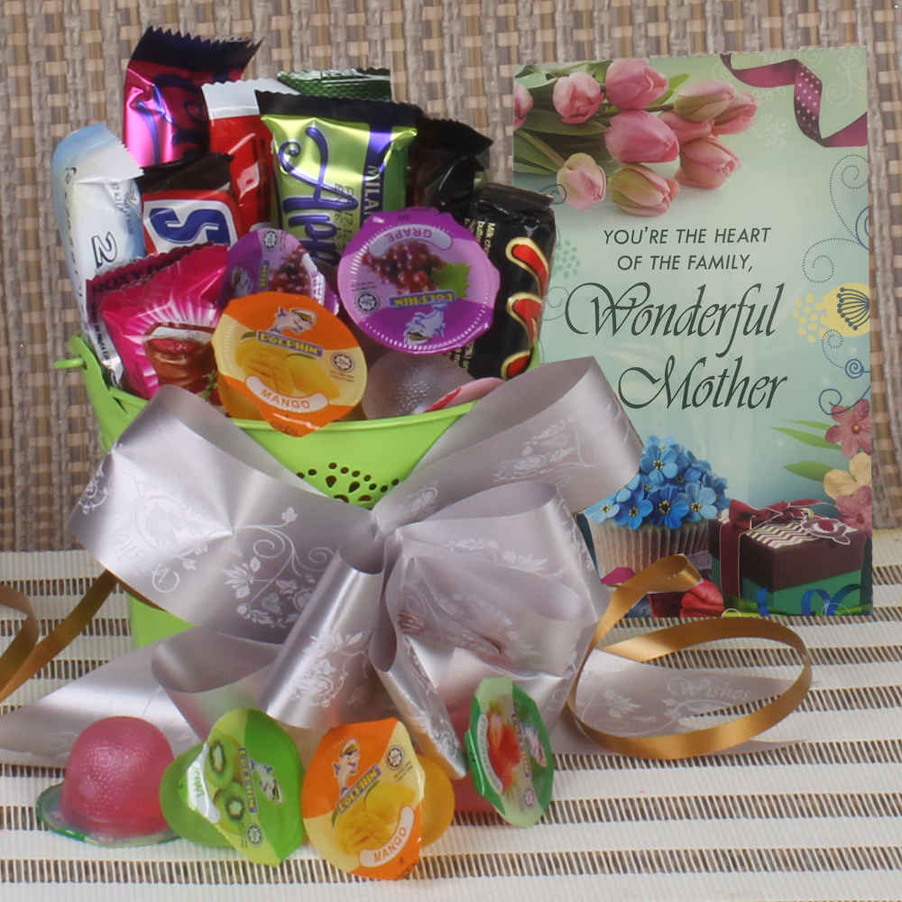 Bucket Full of Chocolates and Jellies for Mom