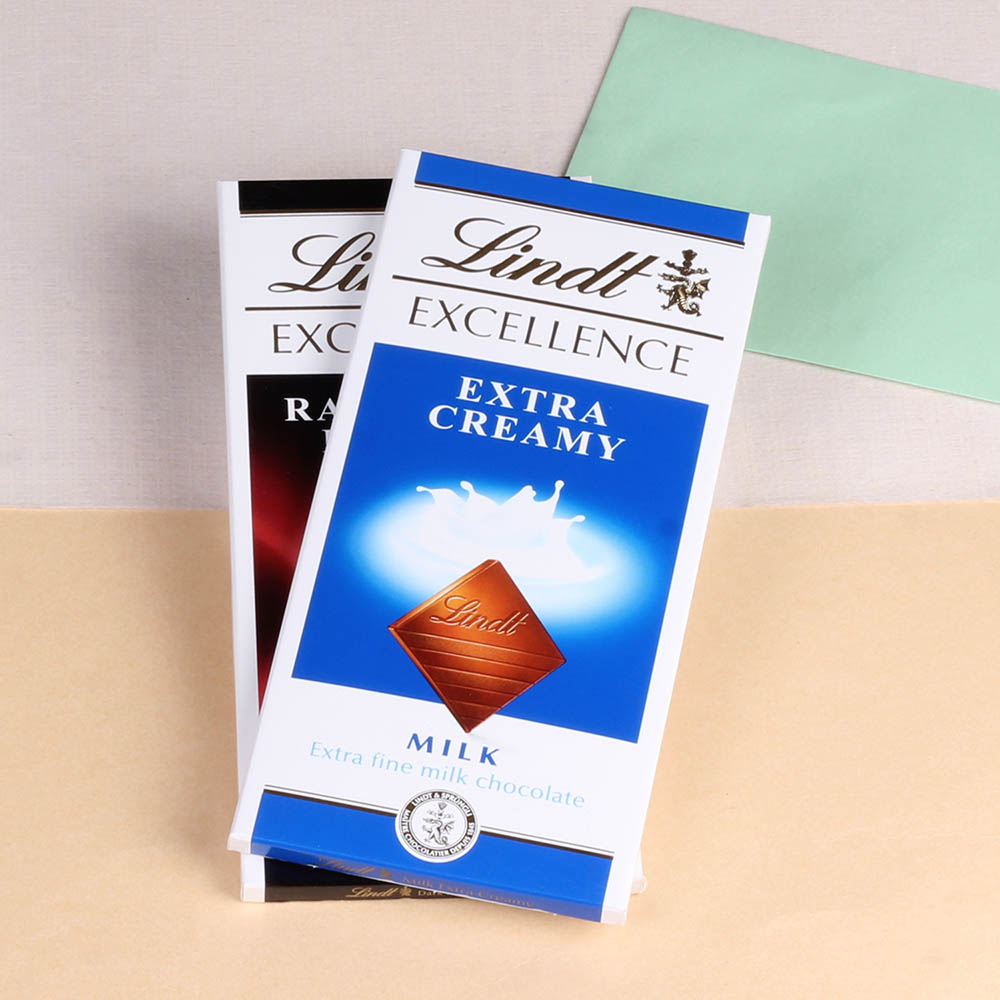  Two Lindt Excellence Intense Chocolate Bars