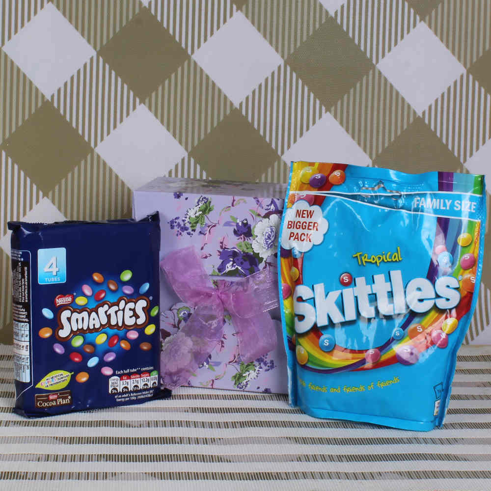 Smarties and Skittles hamper