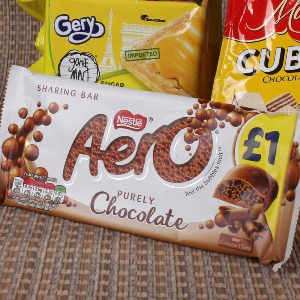 Cheese Crackers with Wafer Cubes and Aero Chocolate