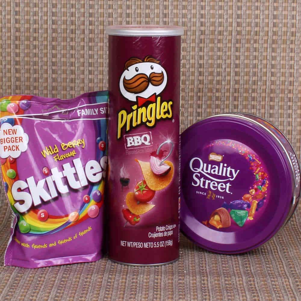 Skittles Pringles Quality Street Combo