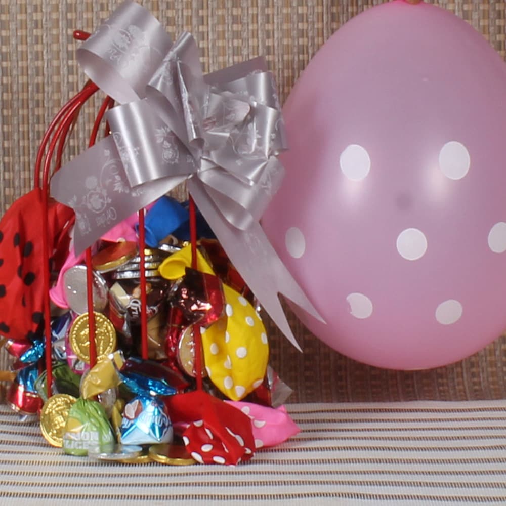 Gift Cage of Chocolate and Balloons