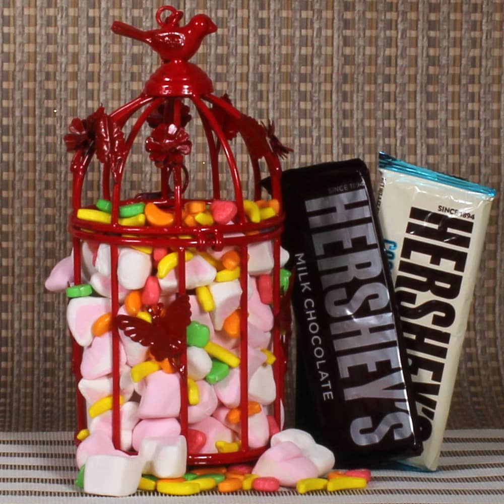 Gift Cage of Marshmellow Candy Chocolates