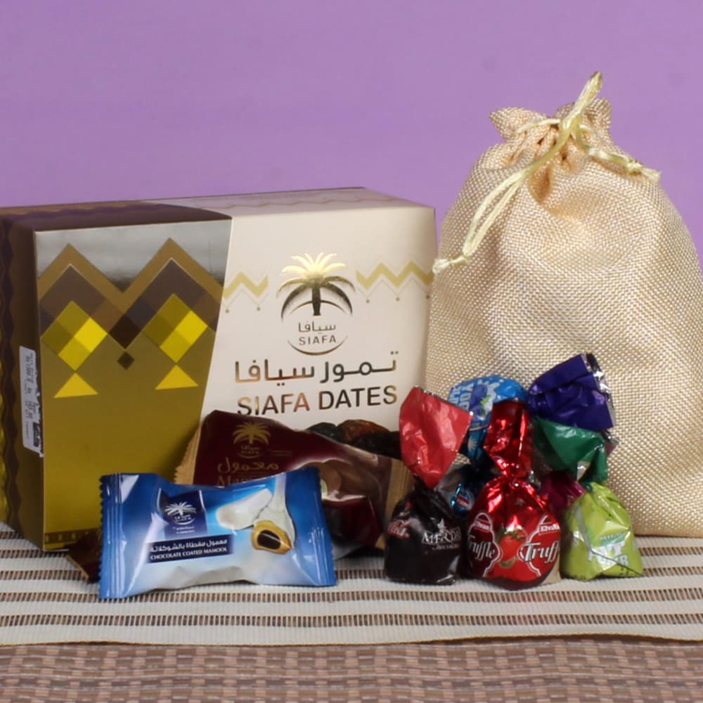 Yummy Assorted Chocolates with Dates