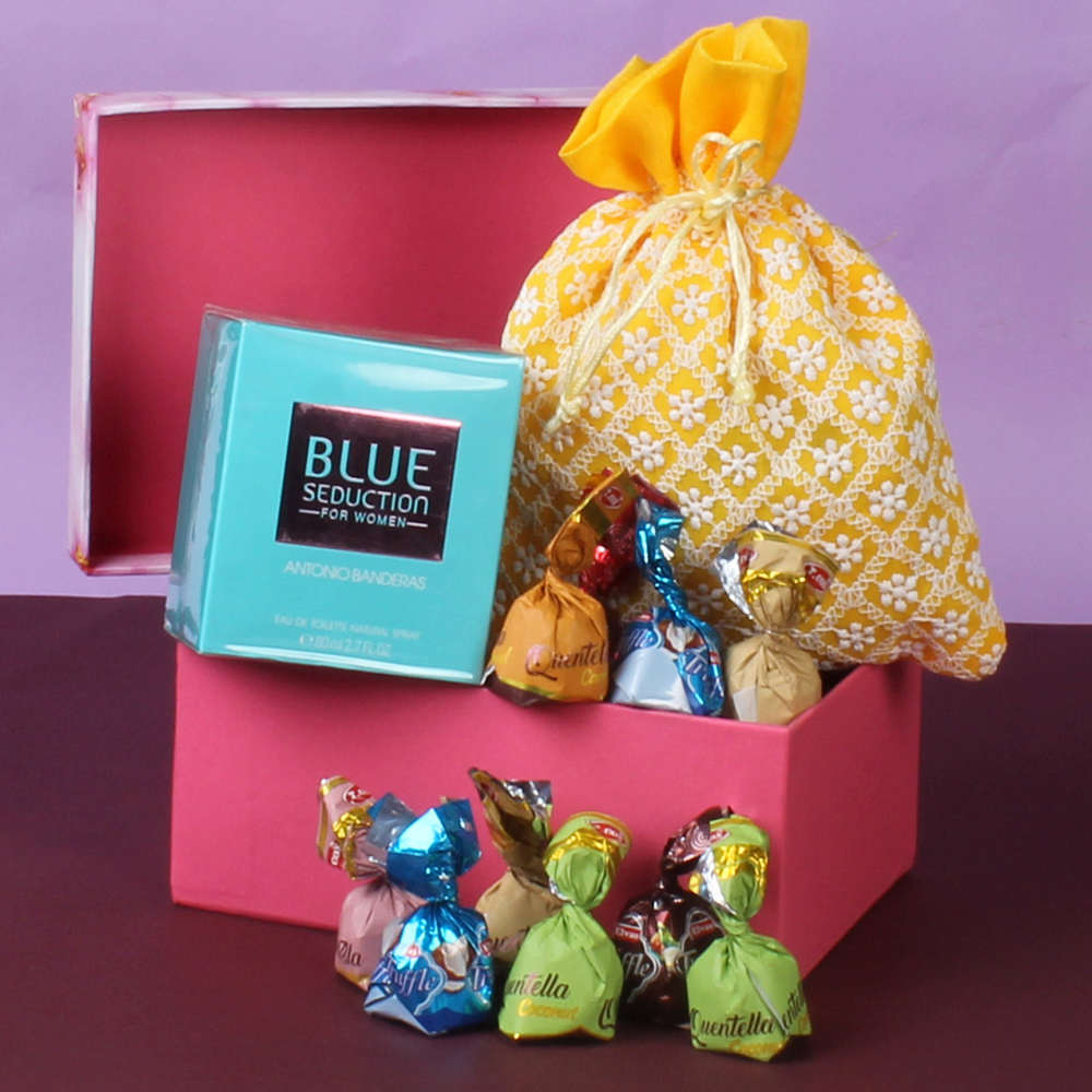 Blue Seducton For Women Perfumes With Chocolates