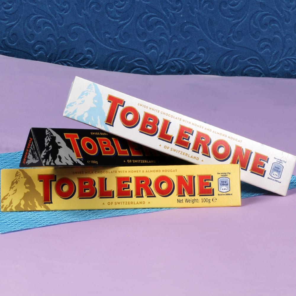 Three Toblerone Chocolate Bars with Assorted Truffle Chocolates 