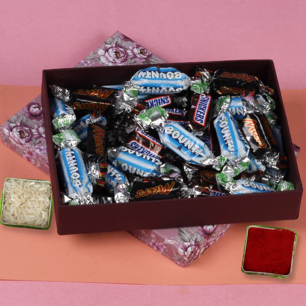 Box of Mix Imported Miniature Chocolates For Bhaidooj