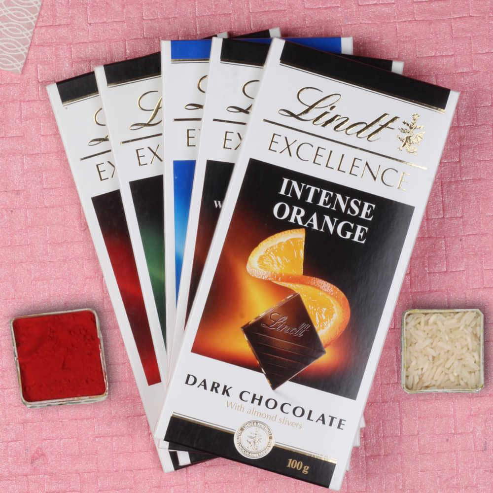 Bhaidooj Gift of Lindt Excellence Five Bars