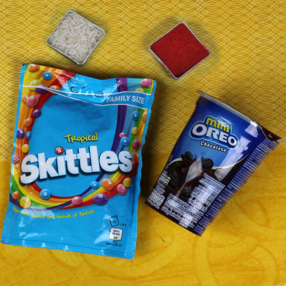 Bhaidooj Combo of Skittles Chocolate and Mini Oreo Biscuits