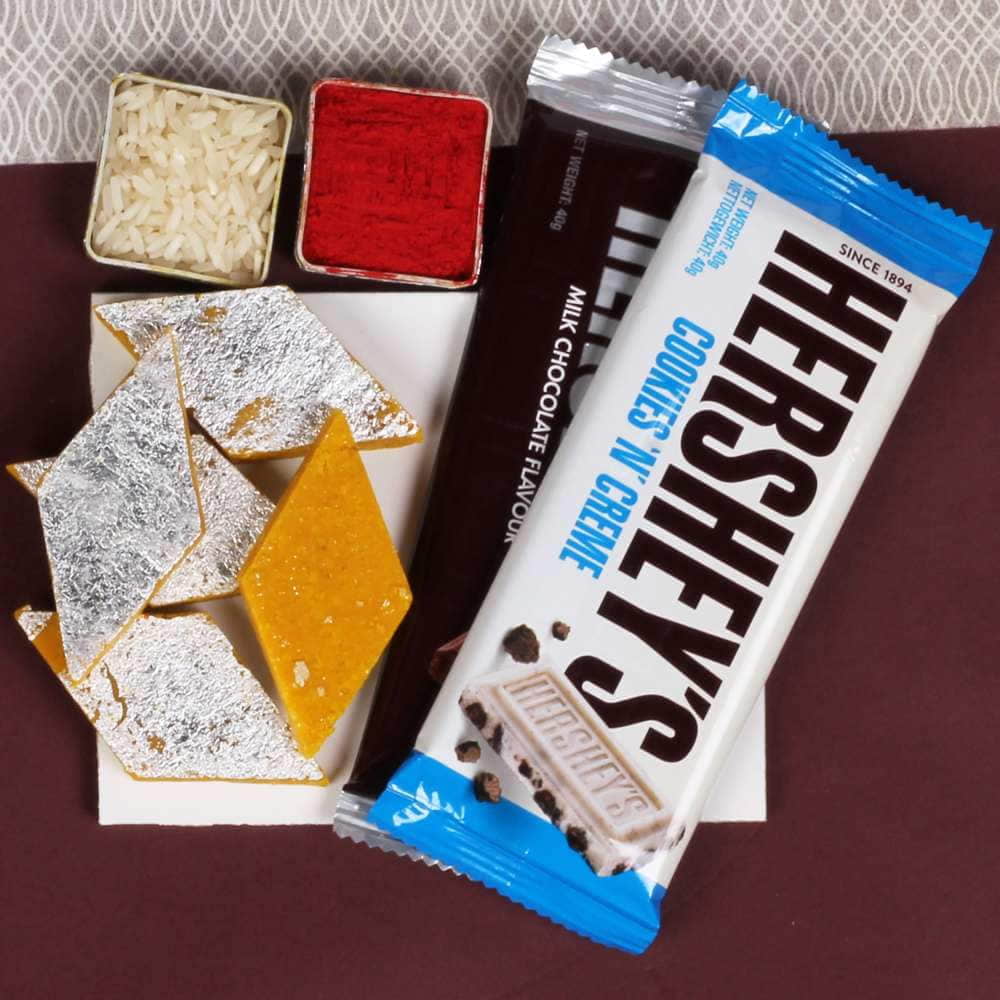 Hershey's Chocolate and Kesar Kaju Katli Bhai Dooj Hamper