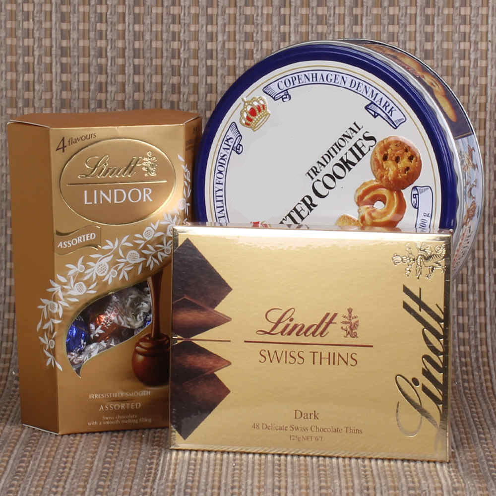 Christmas Hamper of Lindt Chocolate with Butter Cookies