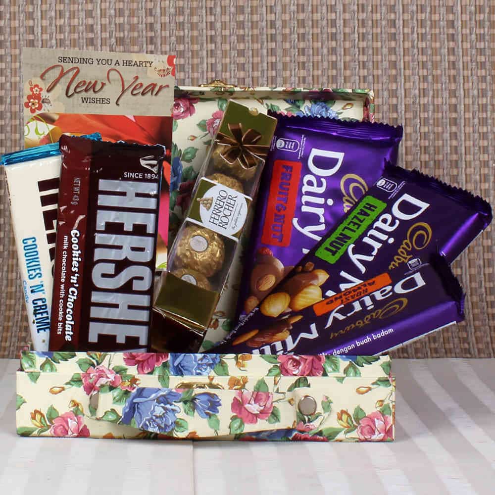 New Year Treat Dairy Milk with Hersheys and Rocher Hamper