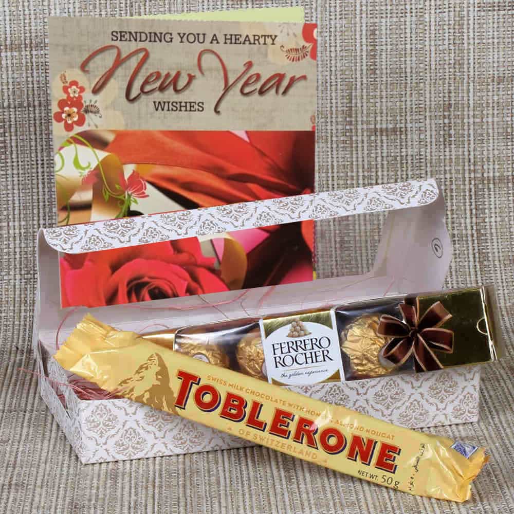 New Year Gift of Ferrero Rocher and Toblerone