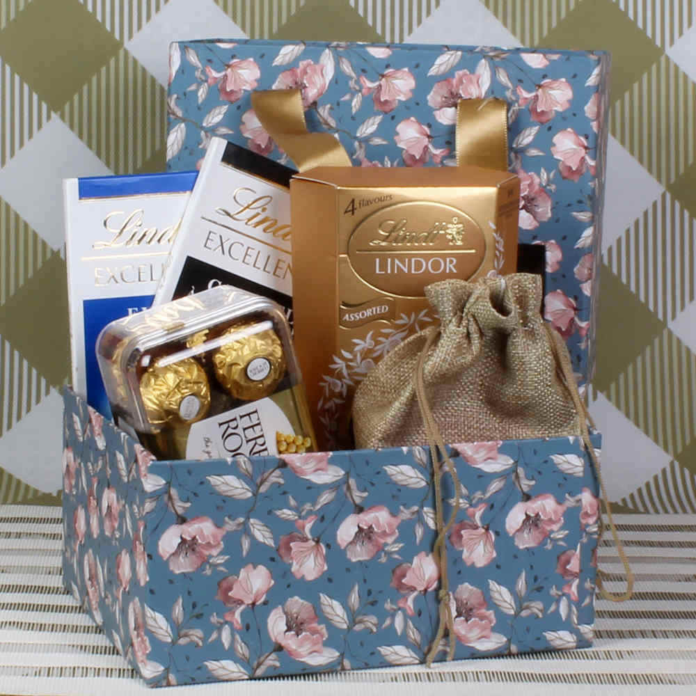Lindt Rocher and Dryfruit hamper for Valentines Day