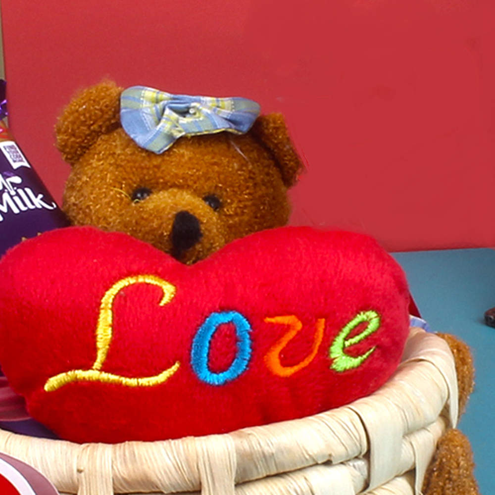 Teddy Love Silk Choco Basket