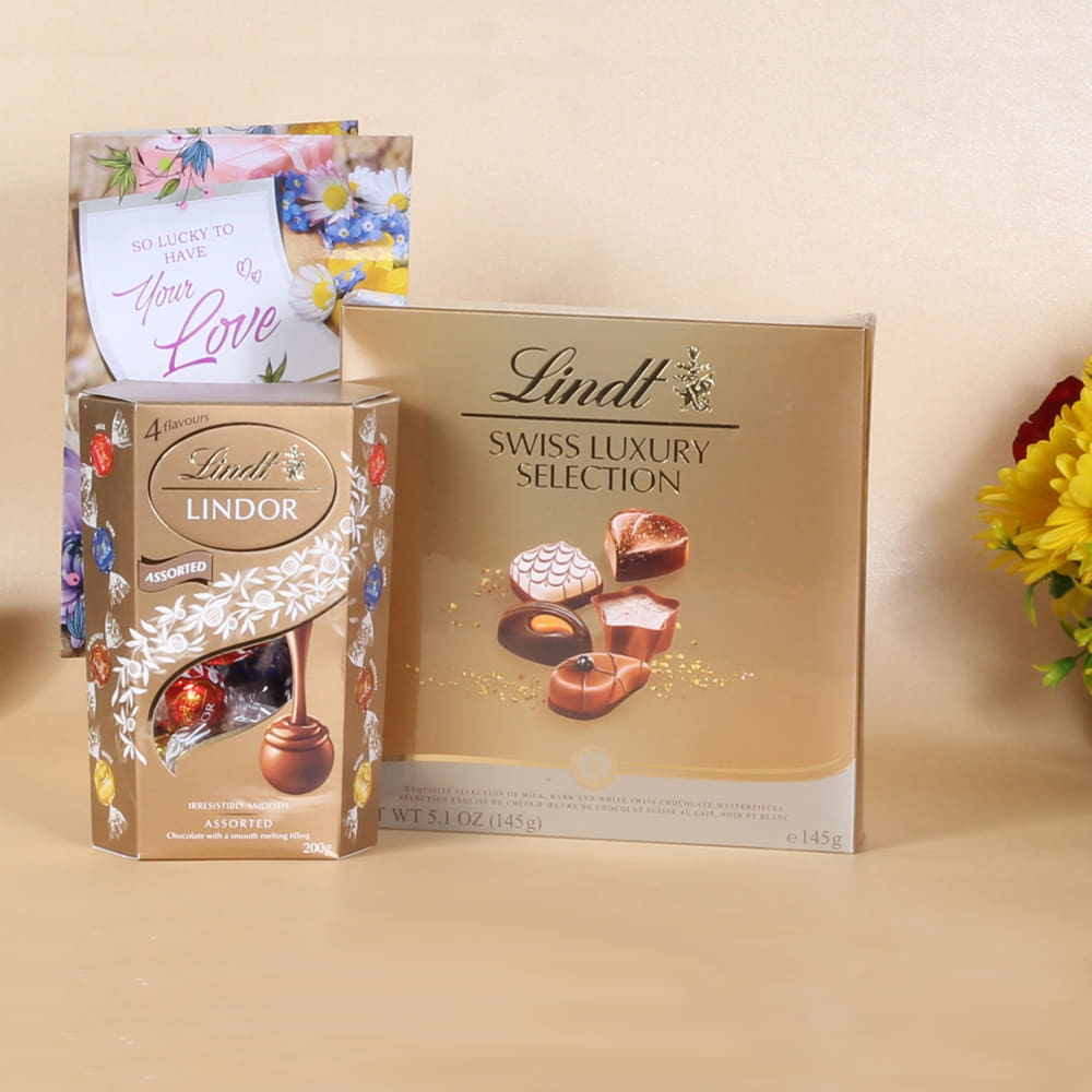 Love Gift of Lindt Swiss Luxury Selection and Lindor
