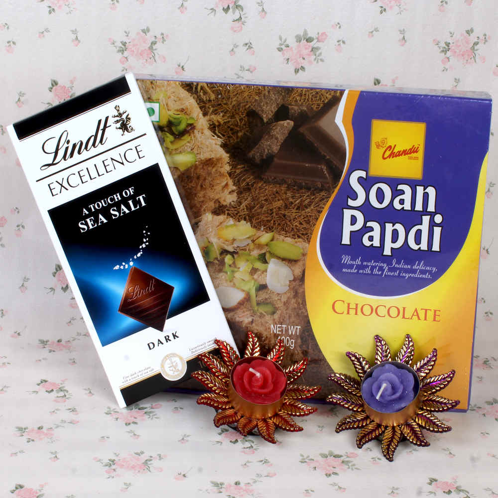 Soan papdi with Diwali Diya Hamper