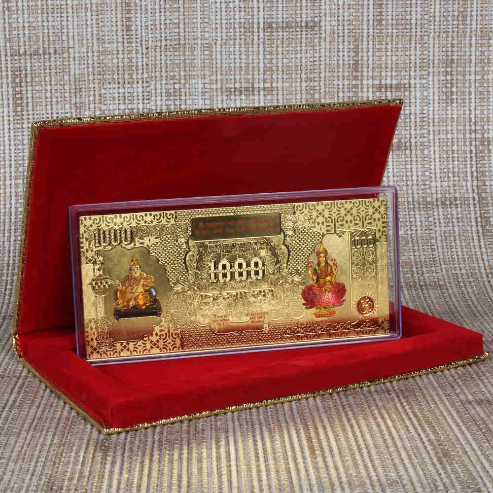 Kuber Laxmi Golden Plated Note