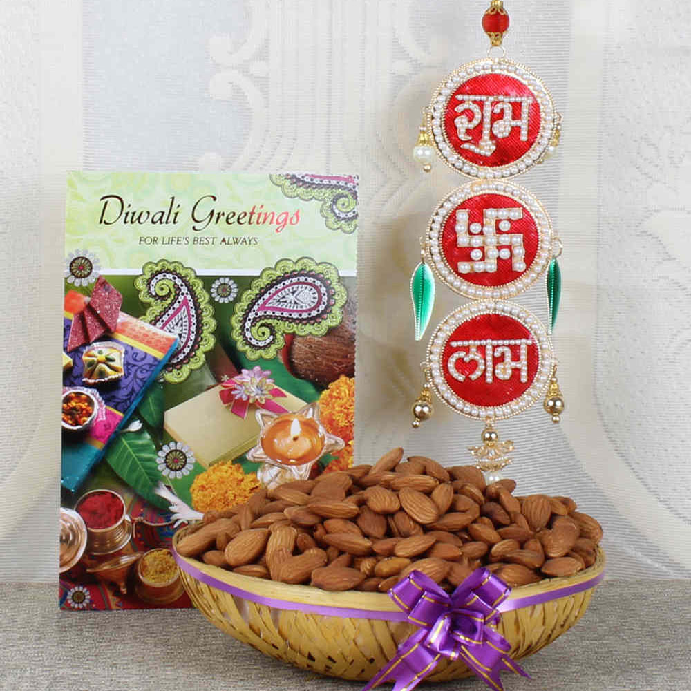 Shubh Labh Hanging with Almond and Greeting Card