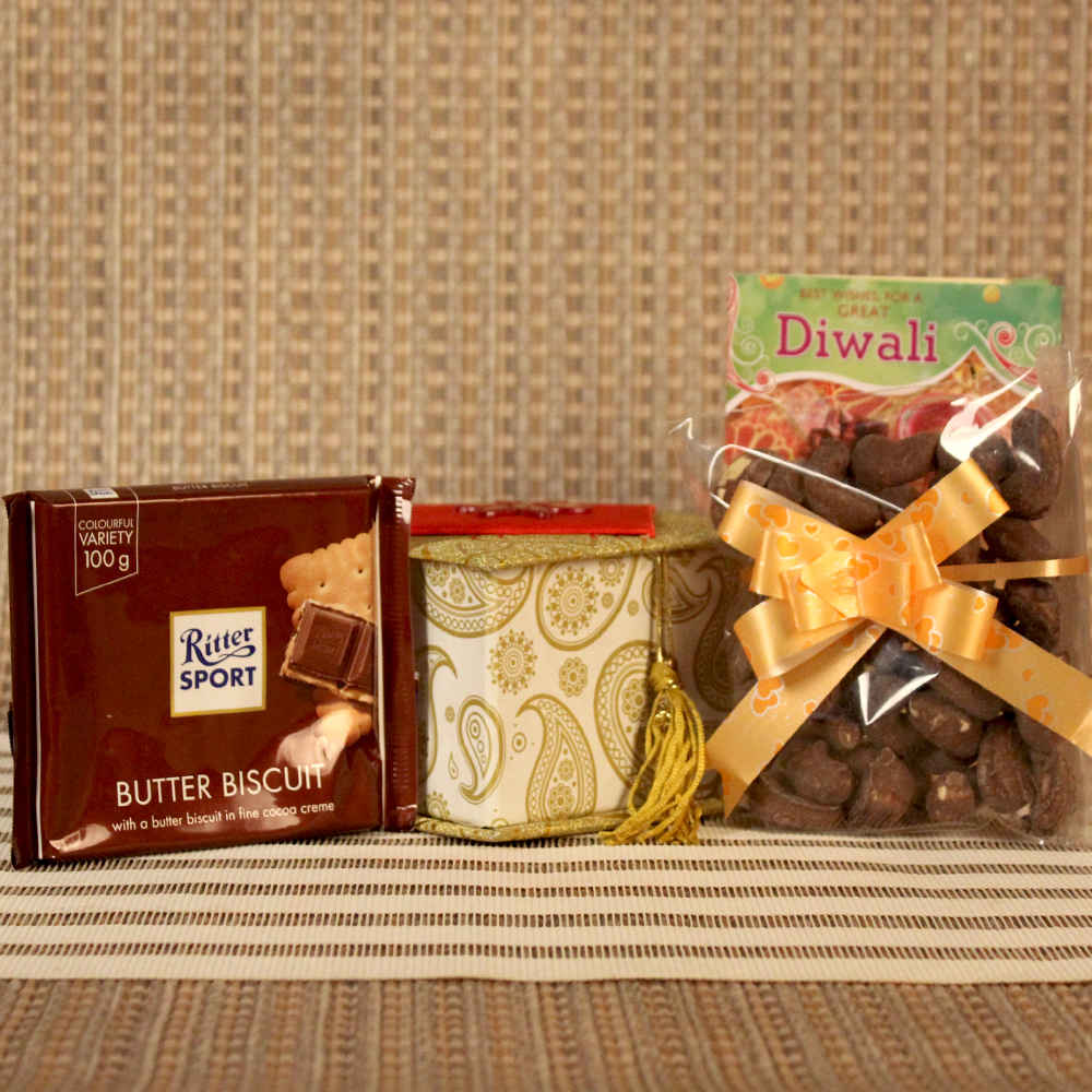 Chocolate Cashew and chocolate hamper for diwali