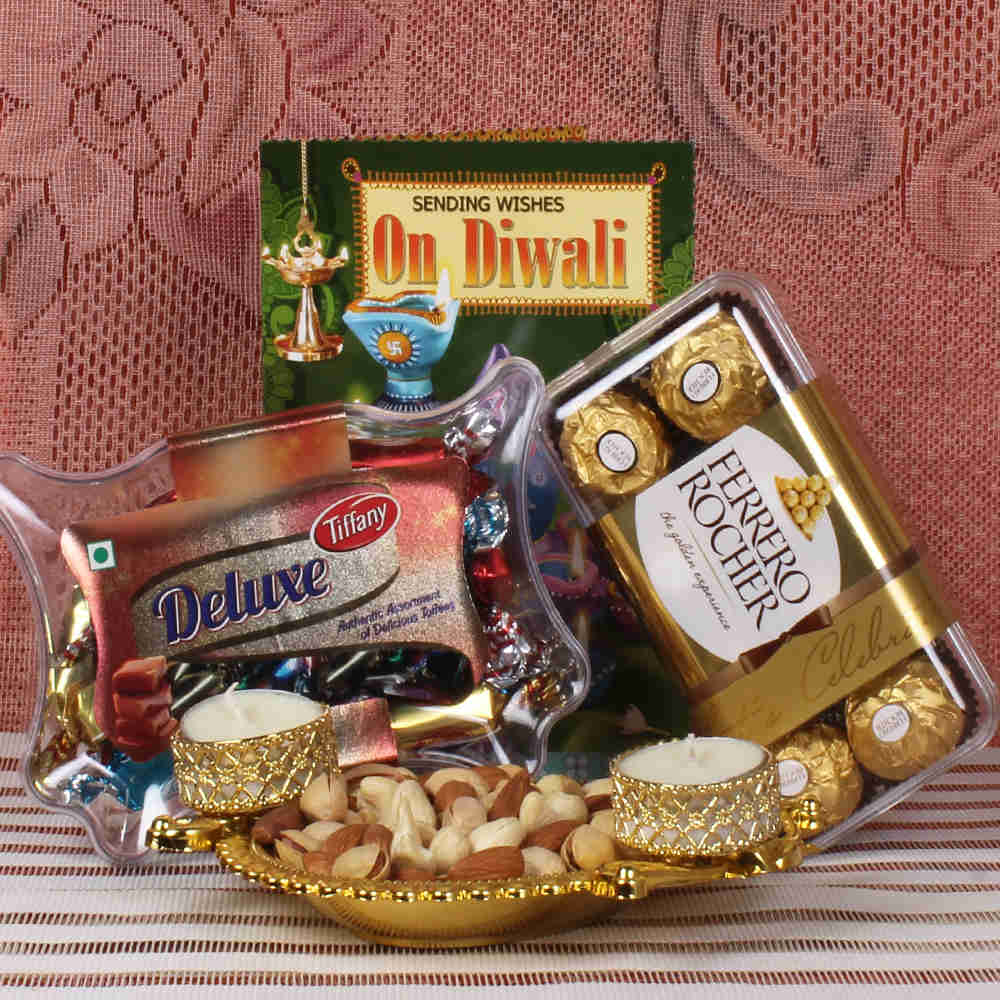 Ferrero Rocher and Dryfruit hamper for diwali