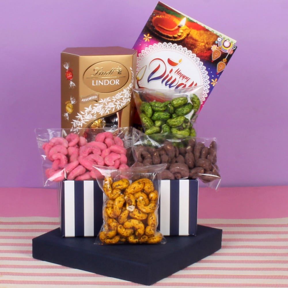 Diwali Assorted Cashews with Lindor Combo