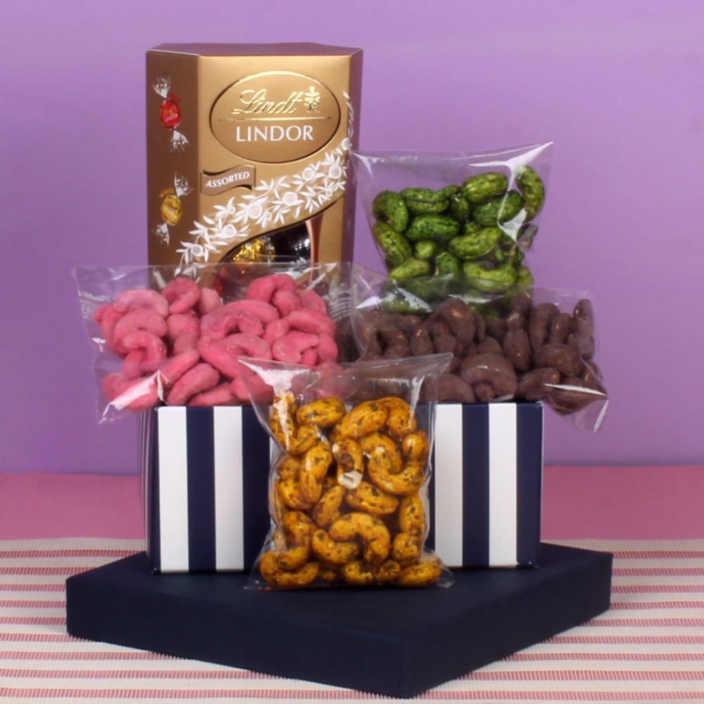 Diwali Assorted Cashews with Lindor Combo