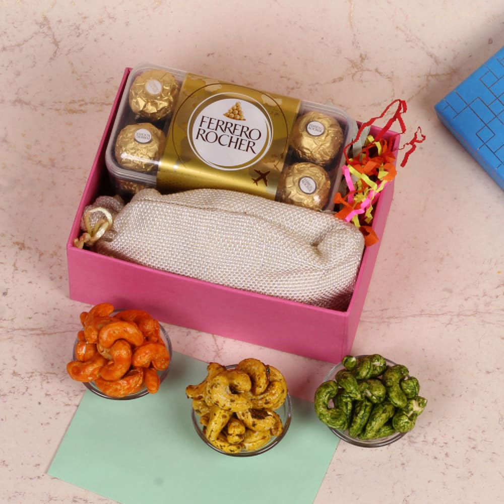 Diwali Special Gift Box of Ferrero Rocher Box with Flavour Cashew