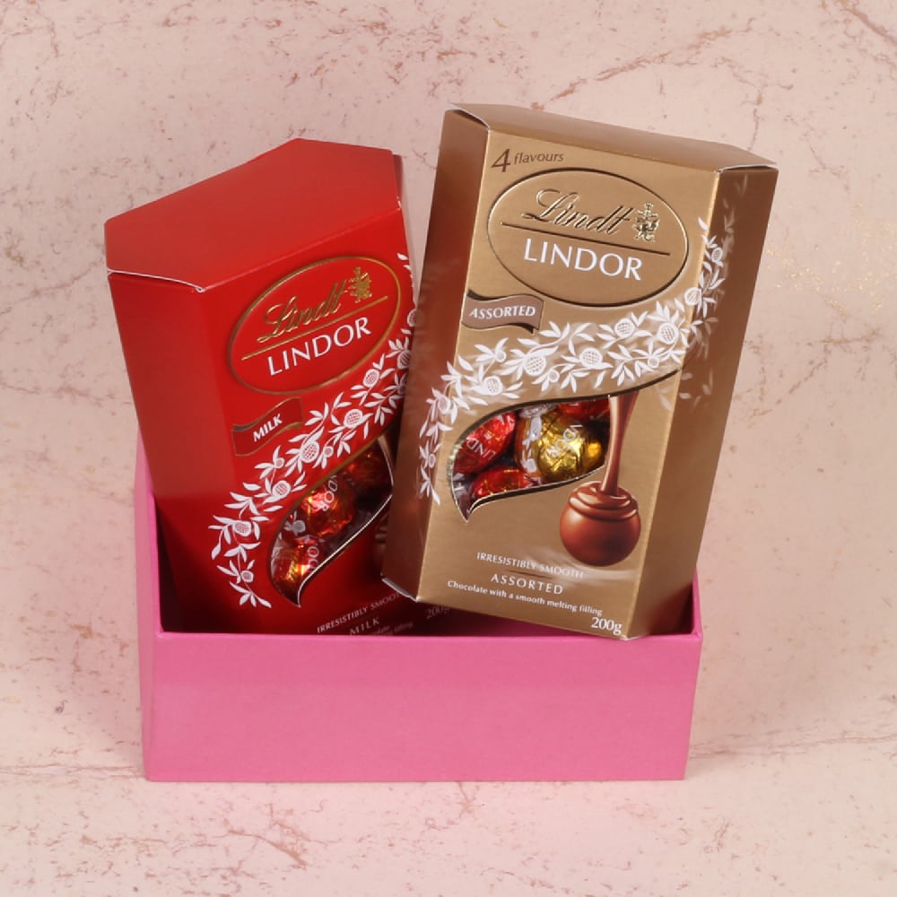 Exclusive Diwali Hamper Lindor Chocolates and Kaju Sweet with Flavour Cashews