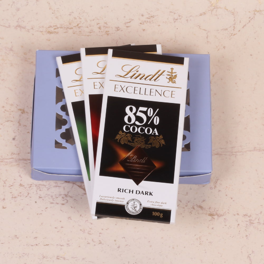 Diwali Special Gift Box of Lindt Chocolates with Kaju Katli