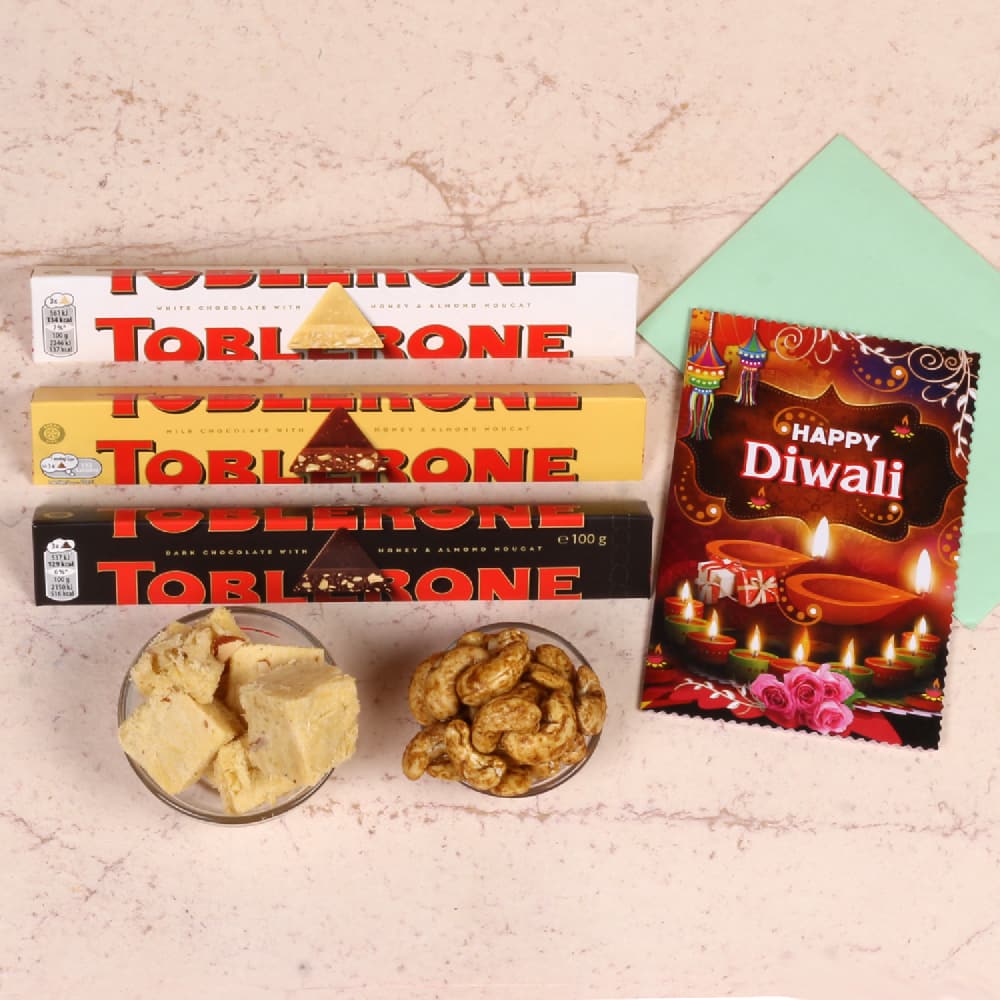Diwali Gift Toblerone Chocolate Soan Papadi with Cashew