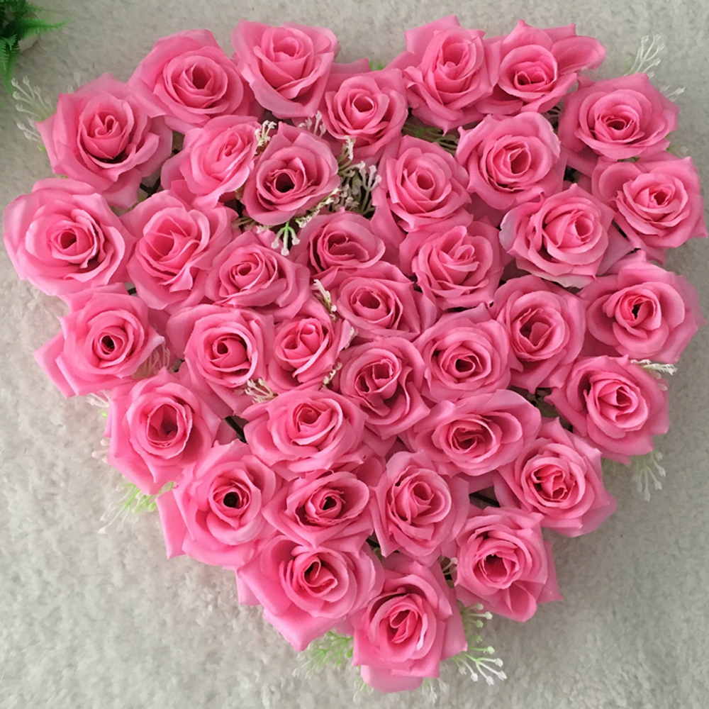 35 Pink Roses Arranged In Heart Shape